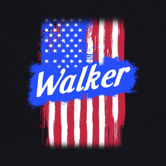 American Flag Walker Family Gift For Men Women, Surname Last Name by darius2019